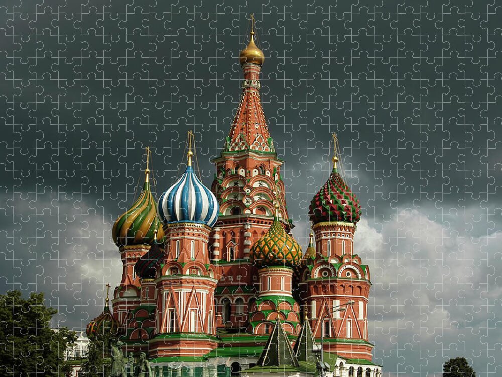Treetop Jigsaw Puzzle featuring the photograph Cathedral Of Saint Basil The Blessed In by Izzet Keribar