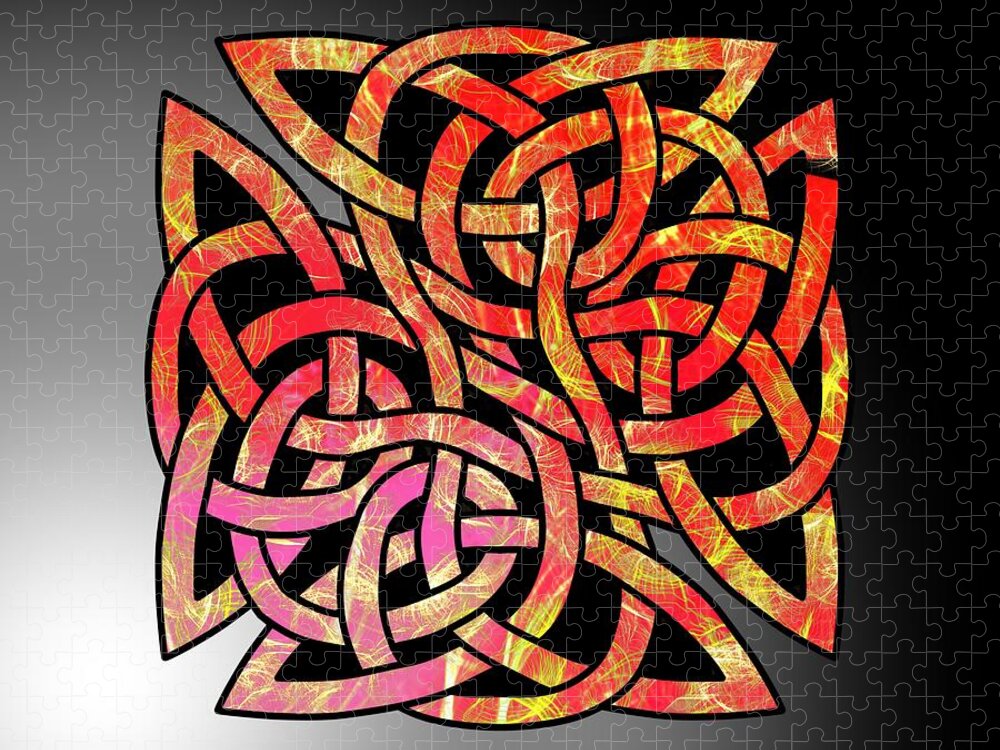 Celtic Shield Knot Jigsaw Puzzle featuring the digital art Celtic Shield Knot 6 by Joan Stratton