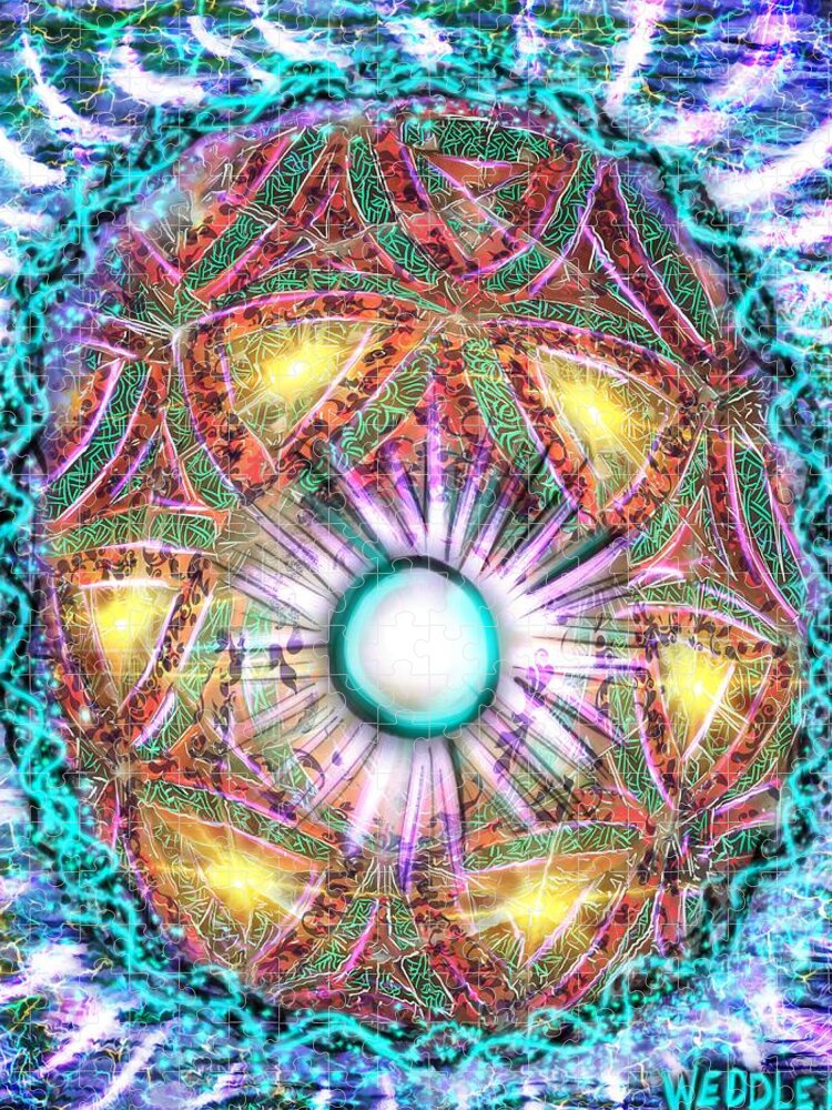 Kaleidoscope Jigsaw Puzzle featuring the digital art Centered by Angela Weddle