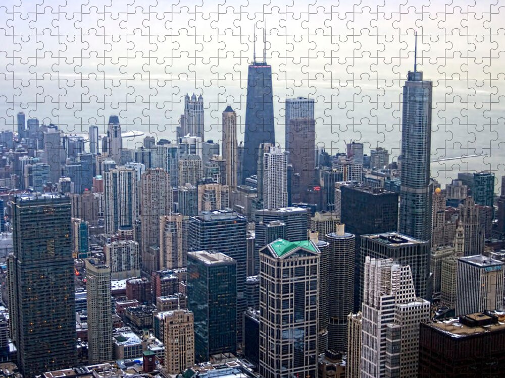 Lake Michigan Jigsaw Puzzle featuring the photograph Chicago & The Lake by Ben Thompson Photography