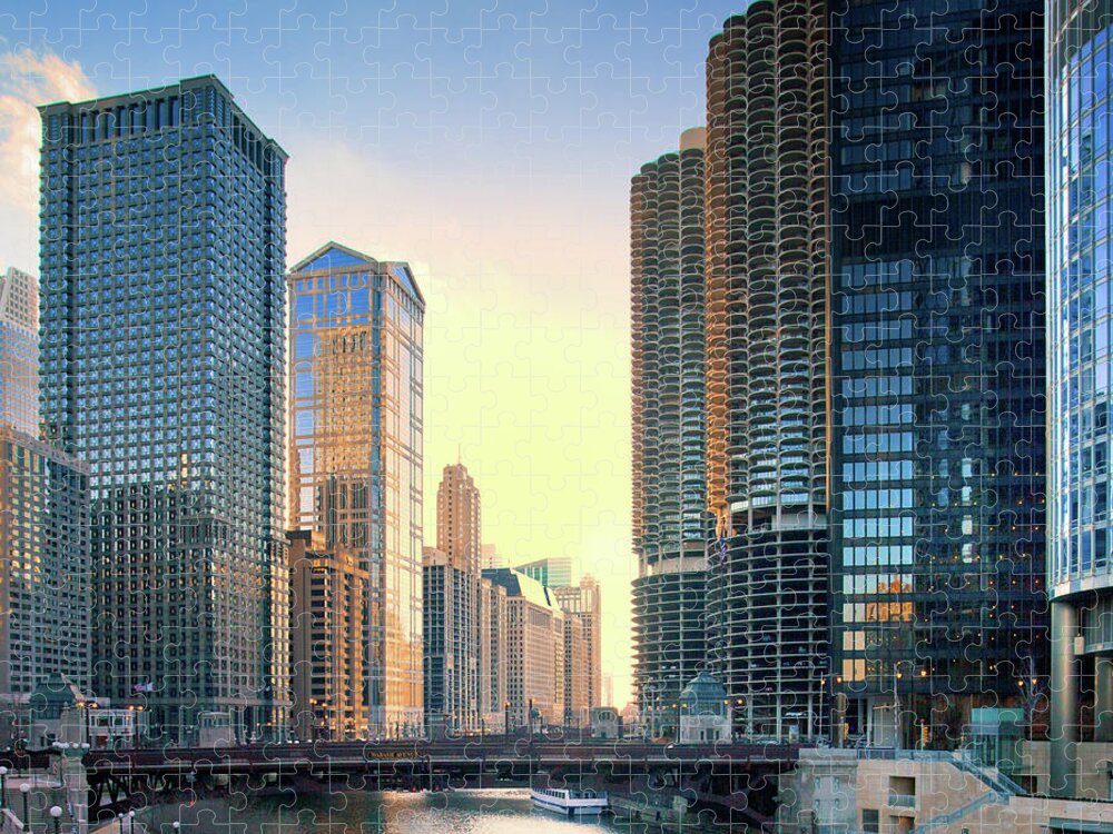 Chicago River Jigsaw Puzzle featuring the photograph Chicago River by Photography By Aurimas Adomavicius