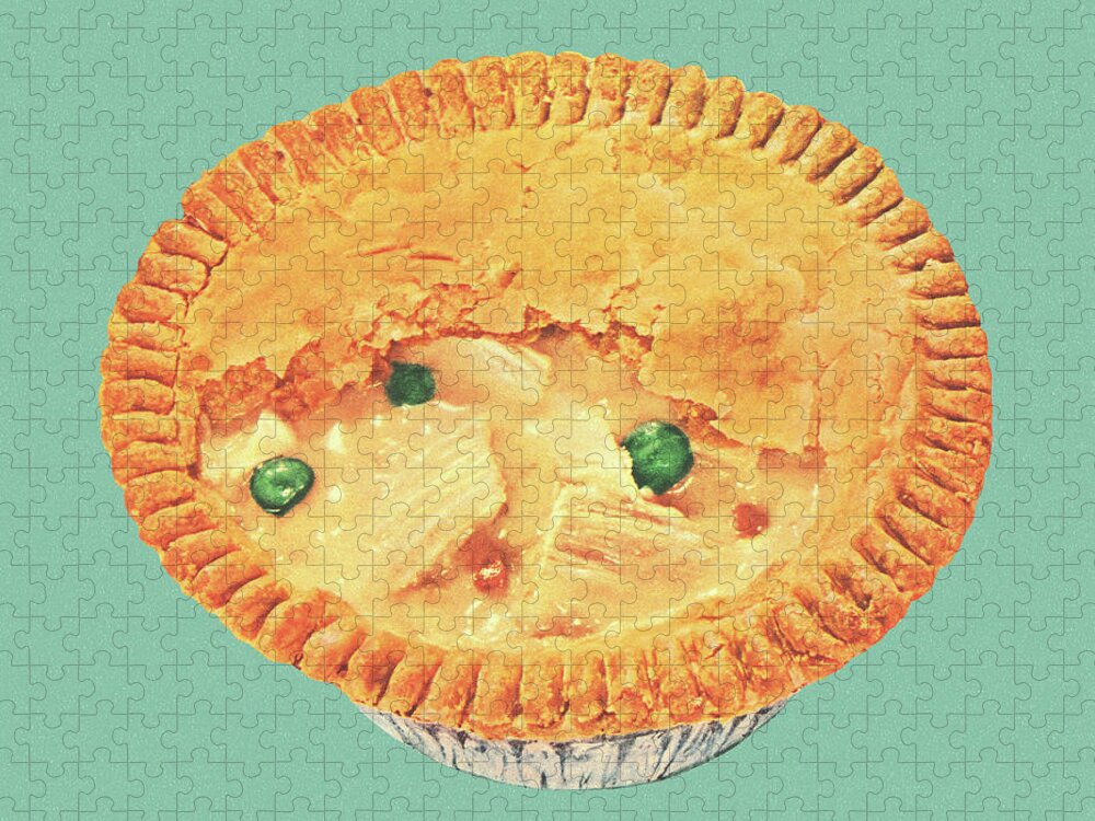 Baked Goods Jigsaw Puzzle featuring the drawing Chicken Pot Pie by CSA Images