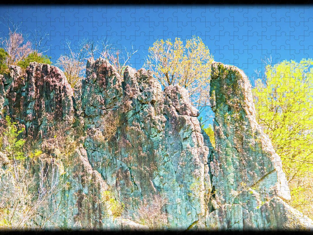 Rocks Jigsaw Puzzle featuring the photograph Chimney_Rock_Broadway by Allen Nice-Webb