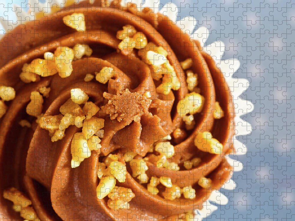 Nut Jigsaw Puzzle featuring the photograph Chocolate Cupcake With Nuts by Sarah Beresford