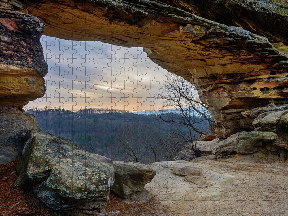 Double Arch Jigsaw Puzzle featuring the photograph Chronicles of the Gorge by Michael Scott