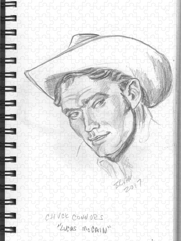 Chuck Connors Jigsaw Puzzle featuring the drawing Chuck Connors by Bryan Bustard