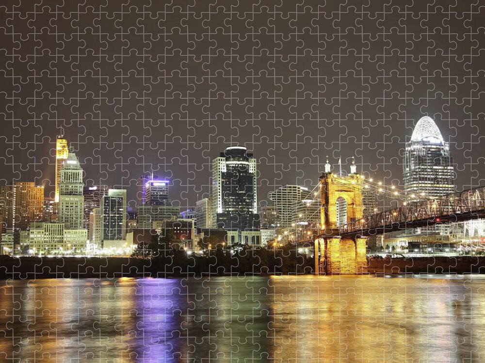 Downtown District Jigsaw Puzzle featuring the photograph Cincinnati by Denistangneyjr