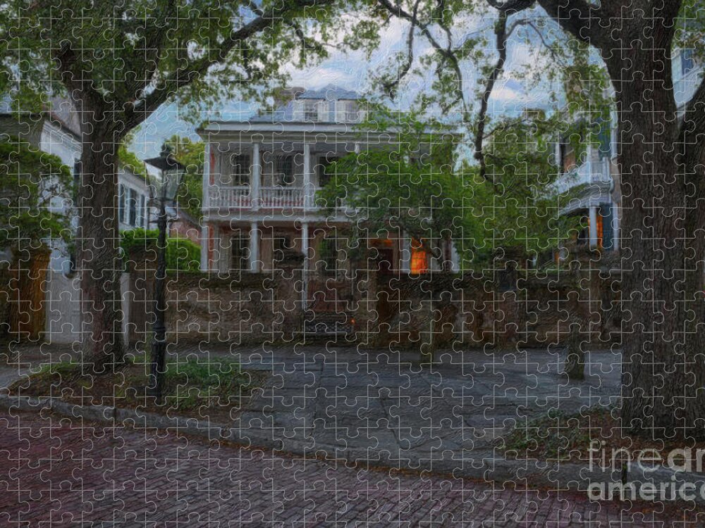 George Eveleigh House Jigsaw Puzzle featuring the painting Circa 1743 - George Eveleigh House by Dale Powell