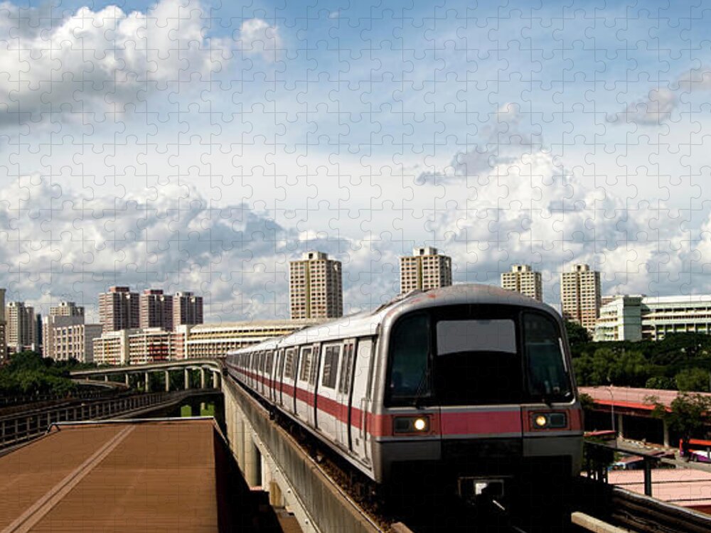 Long Jigsaw Puzzle featuring the photograph City Train Panorama by Georgeclerk