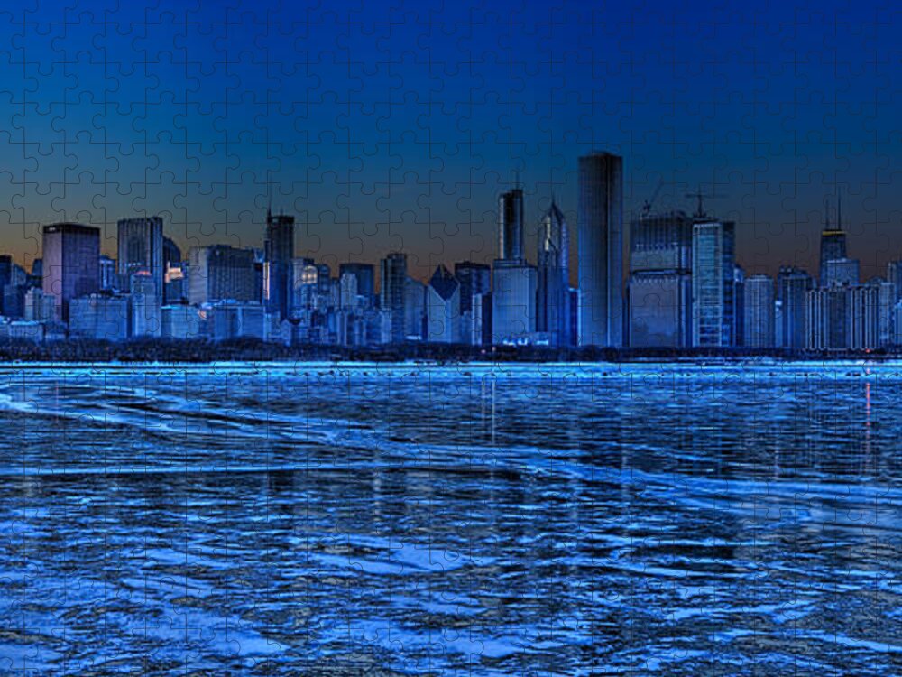 Lake Michigan Jigsaw Puzzle featuring the photograph Cityscape by Justin W. Kern