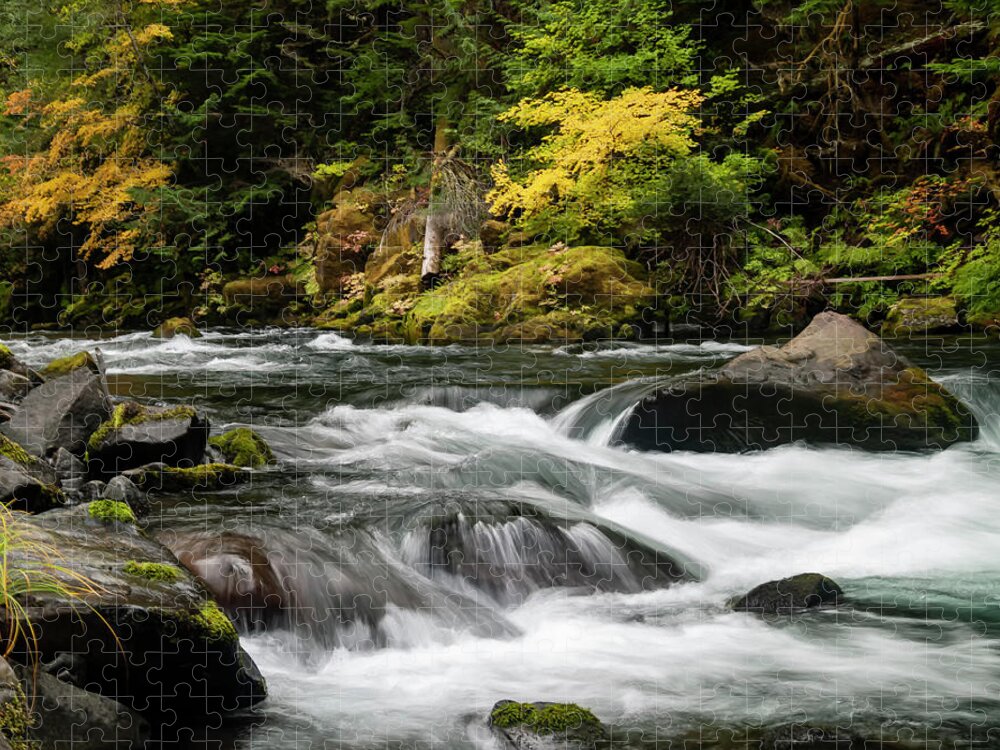 Clackamas River Jigsaw Puzzle featuring the photograph Clackamas Cascade by Steven Clark