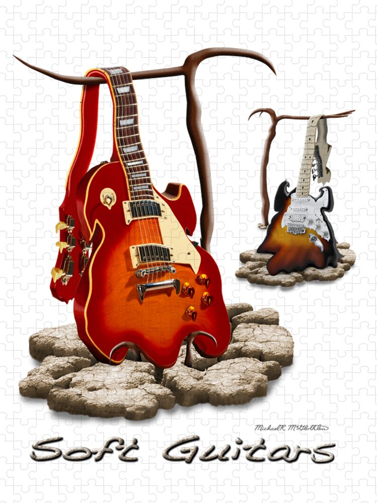 T-shirt Jigsaw Puzzle featuring the photograph Classic Soft Guitars by Mike McGlothlen
