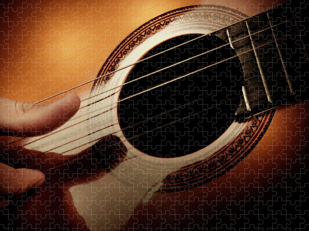 Guitarist Jigsaw Puzzle featuring the photograph Classical Guitar by Bns124