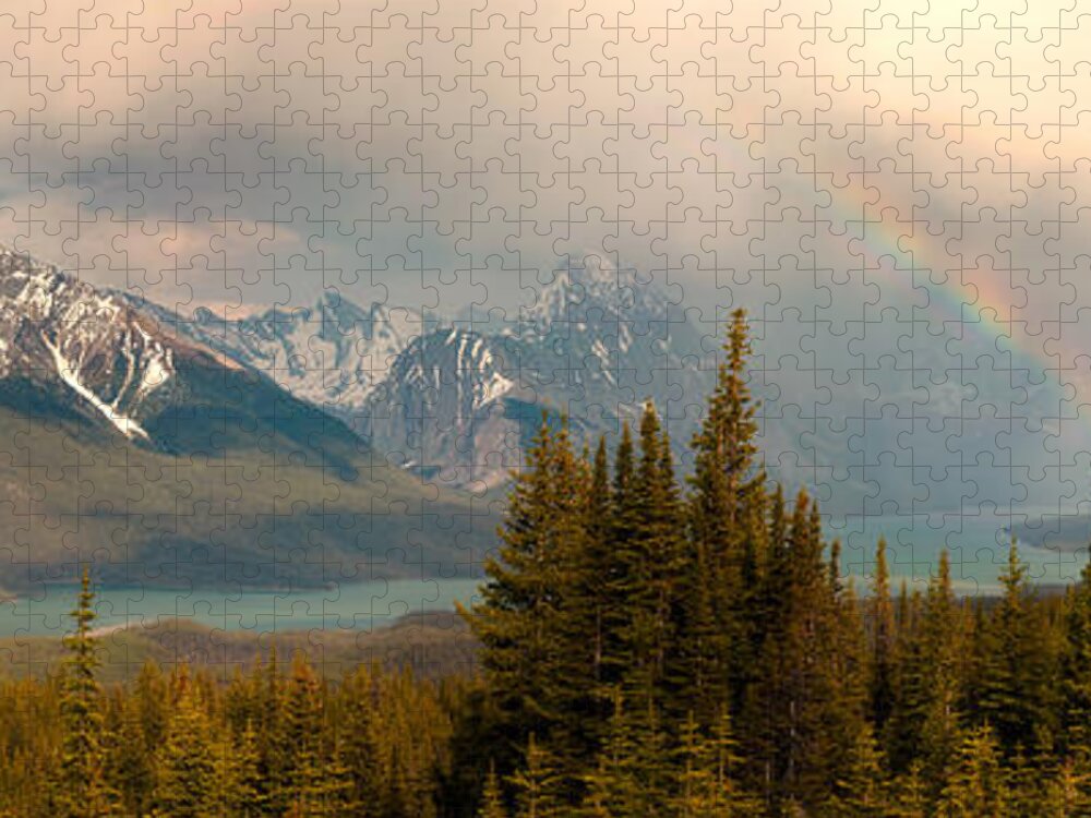 Jasper Jigsaw Puzzle featuring the photograph Clearing Storm Over Maligne Lake by Matt Hammerstein