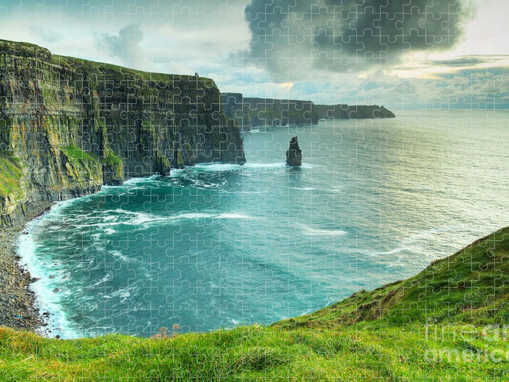 Big Jigsaw Puzzle featuring the photograph Cliffs Of Moher At Sunset Co Clare by Kwiatek7