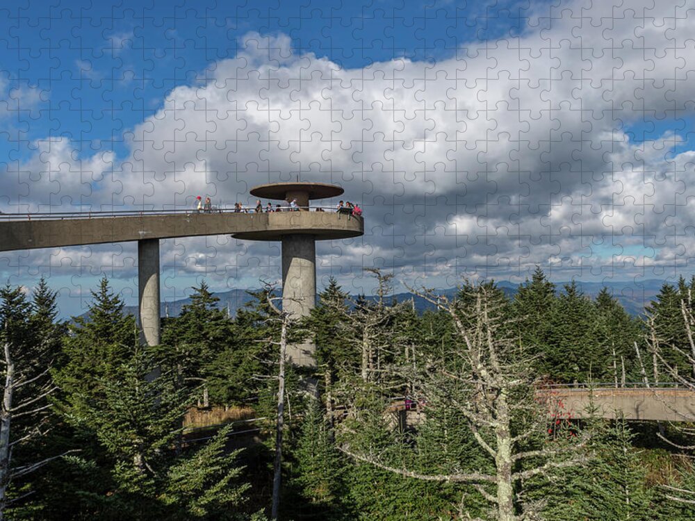 Clouds Jigsaw Puzzle featuring the photograph Clingman's Dome by Joe Leone