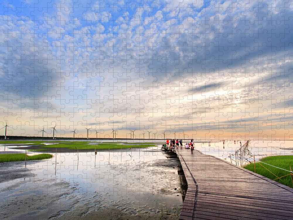 Scenics Jigsaw Puzzle featuring the photograph Clouds And Water In Wetland Before by Samyaoo