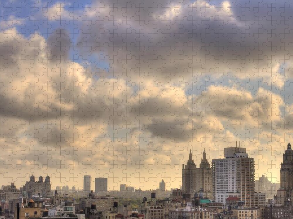 Tranquility Jigsaw Puzzle featuring the photograph Clouds Over Central Park, Manhattan by Ben Leshchinsky