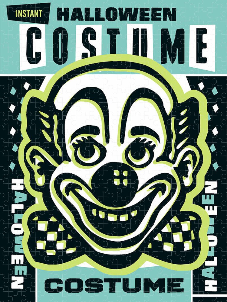 Campy Jigsaw Puzzle featuring the drawing Clown Halloween costume by CSA Images