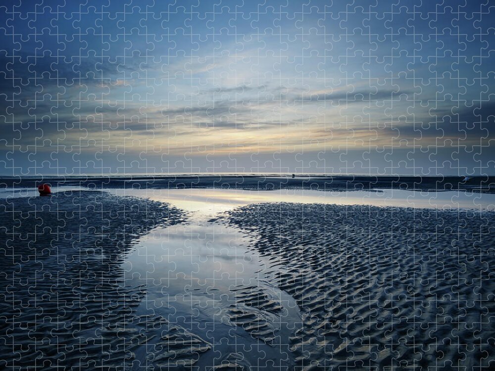 Water's Edge Jigsaw Puzzle featuring the photograph Coastal Sunset by Avtg