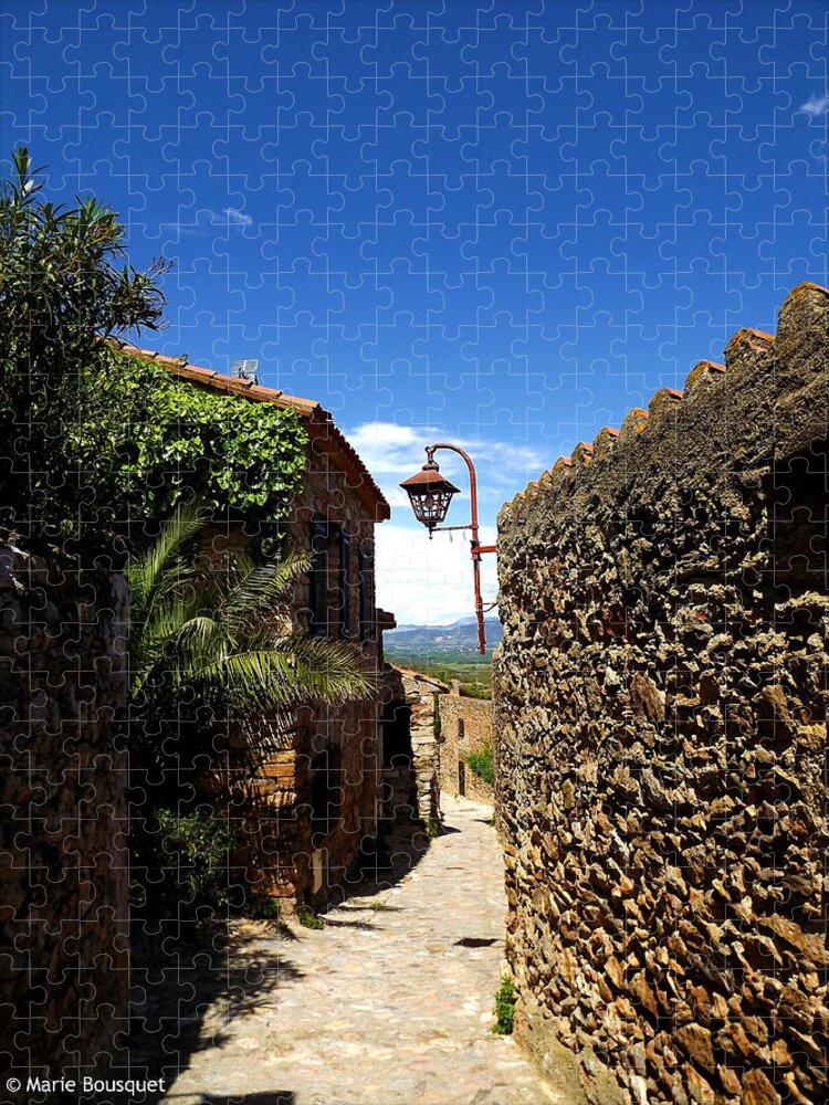 Tranquility Jigsaw Puzzle featuring the photograph Cobbled Street In Medieval Village by Marie Bousquet 66300 Thuir