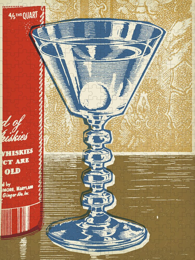 Alcohol Jigsaw Puzzle featuring the drawing Cocktail Glass by CSA Images
