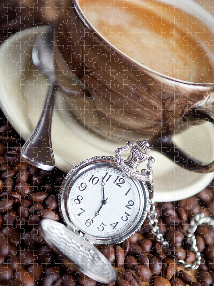 Pocket Watch Jigsaw Puzzle featuring the photograph Coffee Time by Arican