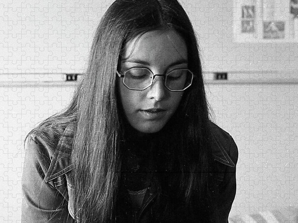 Brown University Jigsaw Puzzle featuring the photograph College Student with Octagonal Eyeglasses, 1972 by Jeremy Butler