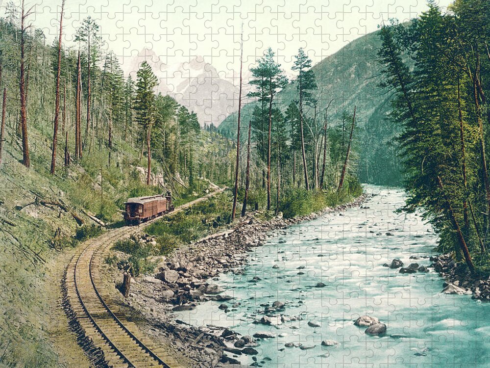 Colorado Jigsaw Puzzle featuring the photograph Colorado Needle Mountains, Canon of the Rio Ias Animus by Detroit Photographic Company