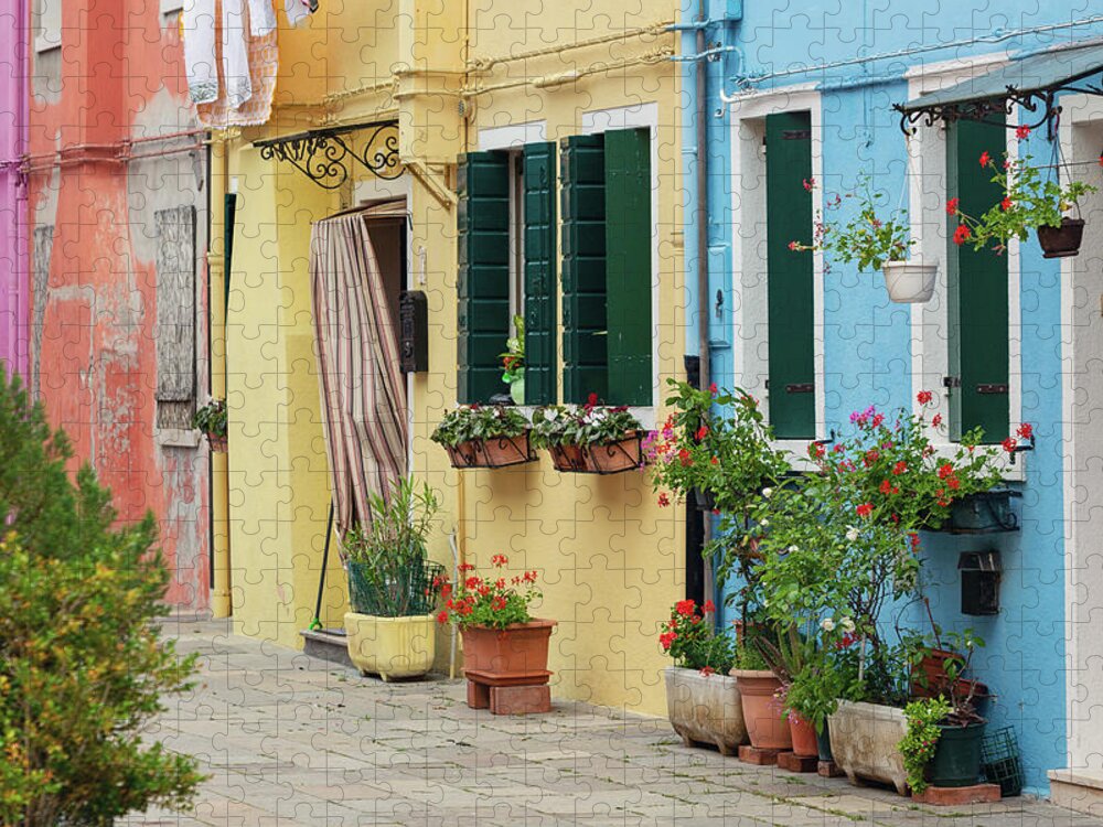 Burano Jigsaw Puzzle featuring the photograph Colors of Burano Italy #4 by Melanie Alexandra Price