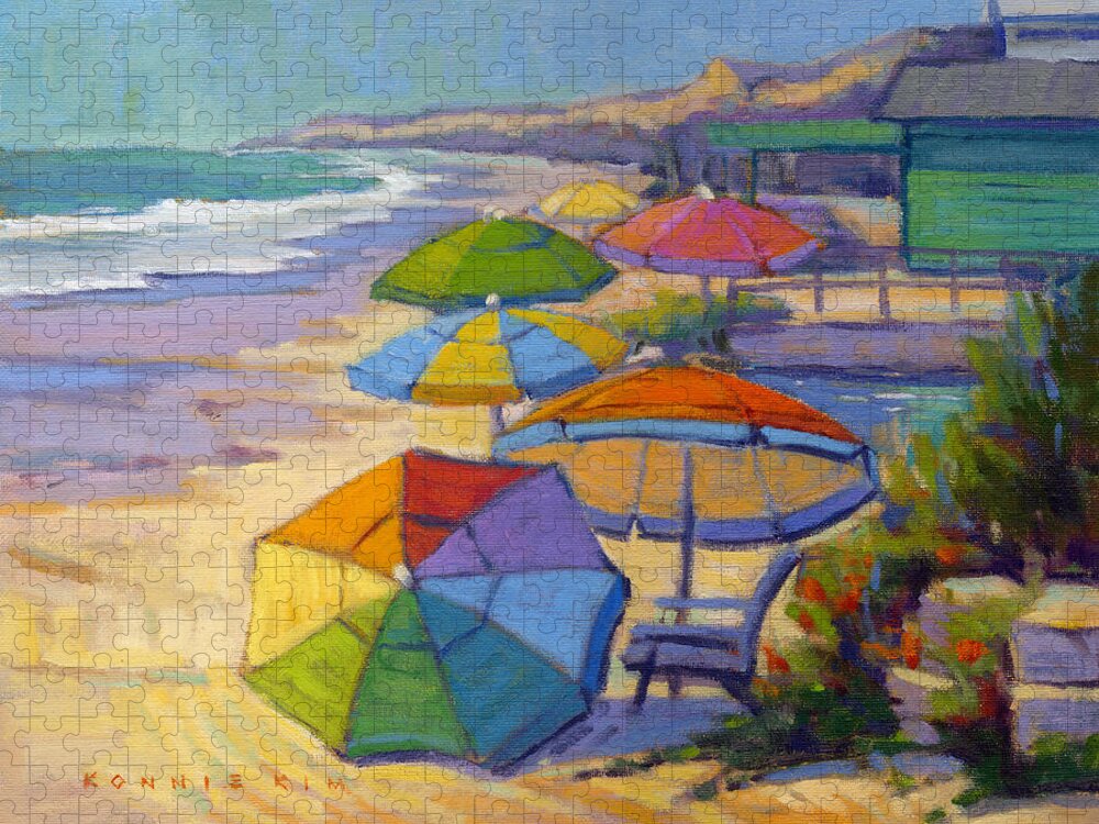 Crystal Cove Jigsaw Puzzle featuring the painting Colors of Crystal Cove by Konnie Kim