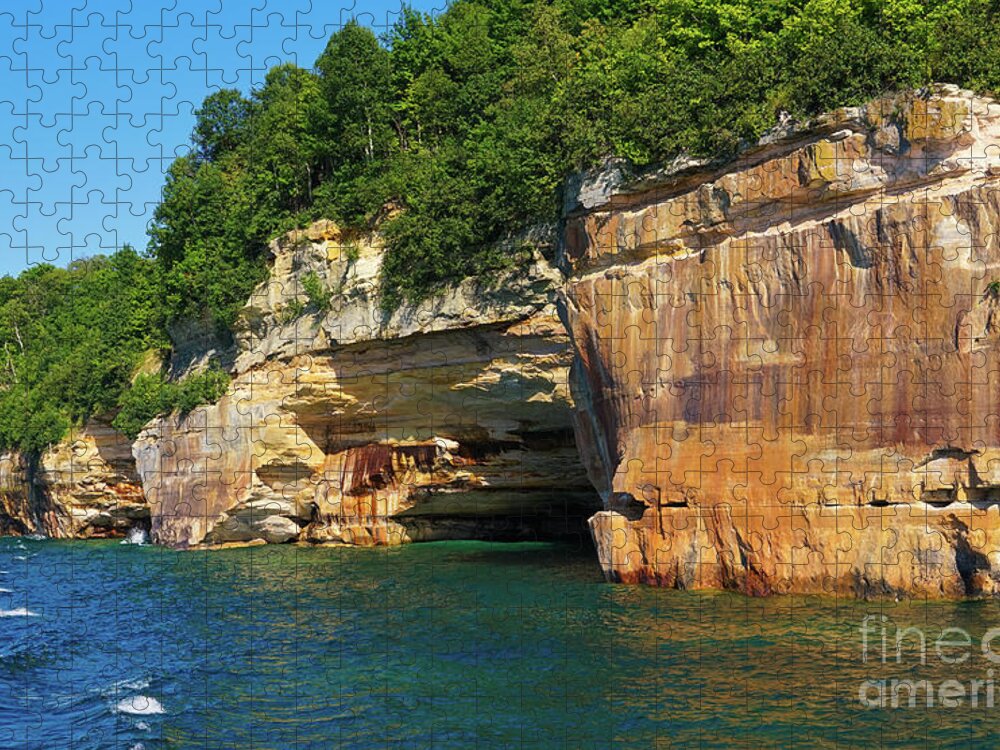 Colors Of Pictured Rocks Jigsaw Puzzle featuring the photograph Colors of Pictured Rocks by Rachel Cohen