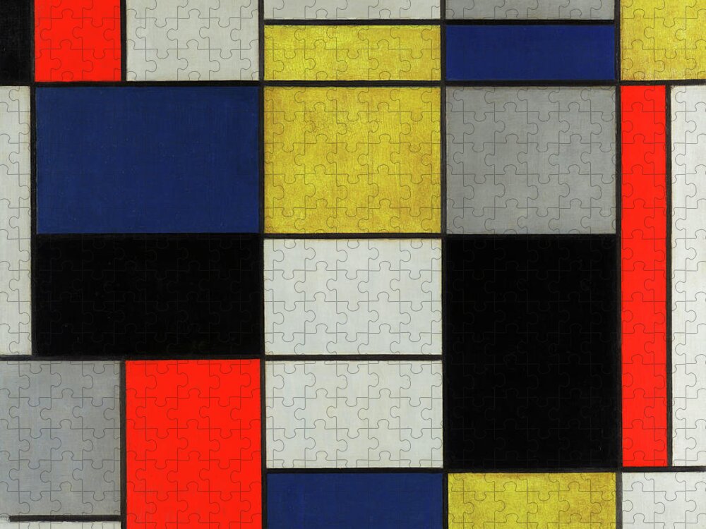 Piet Mondrian Jigsaw Puzzle featuring the painting Composition, 1919-1920 by Piet Mondrian