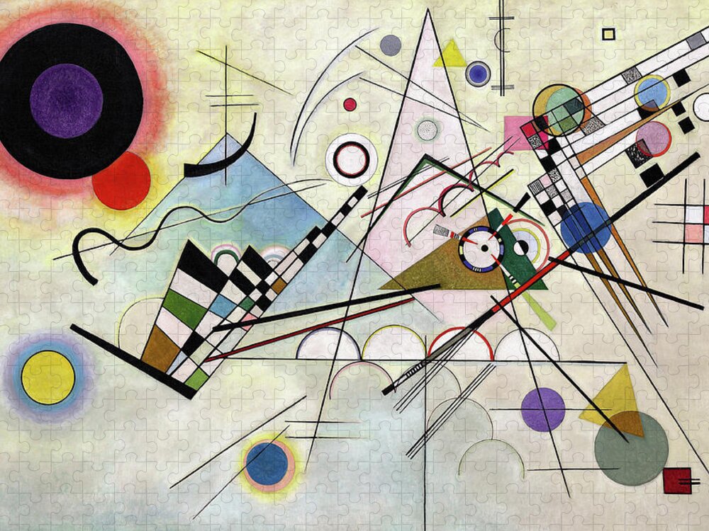 Kandinsky Composition Jigsaw Puzzle featuring the painting Composition 8 - Komposition 8 by Wassily Kandinsky