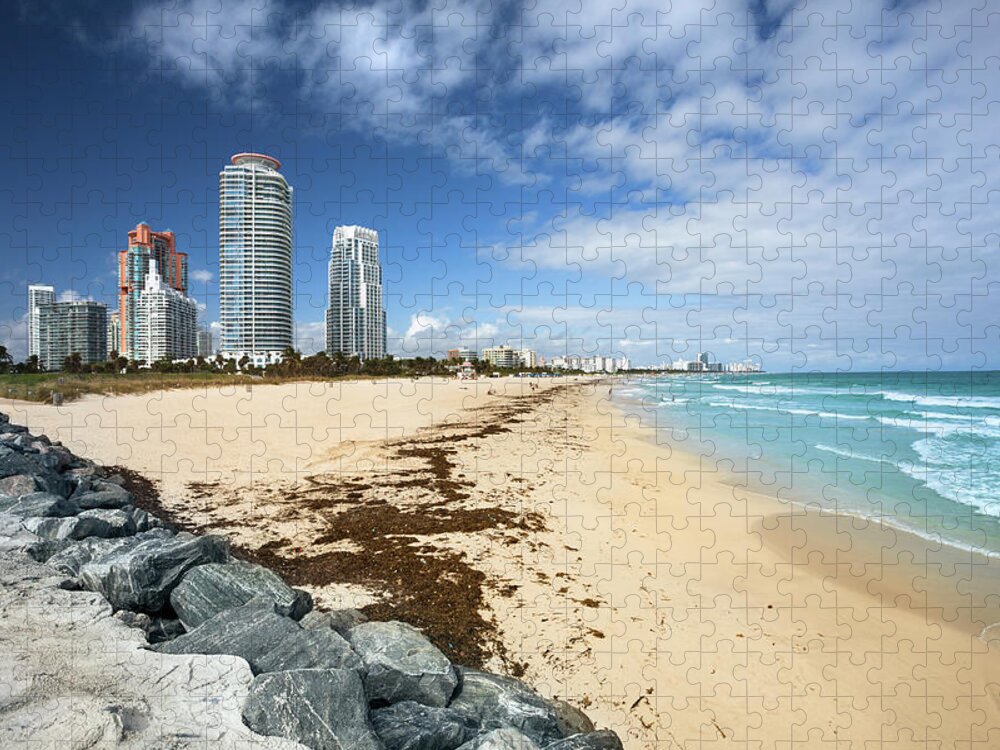 Apartment Jigsaw Puzzle featuring the photograph Condos On South Beach Miami by Pgiam