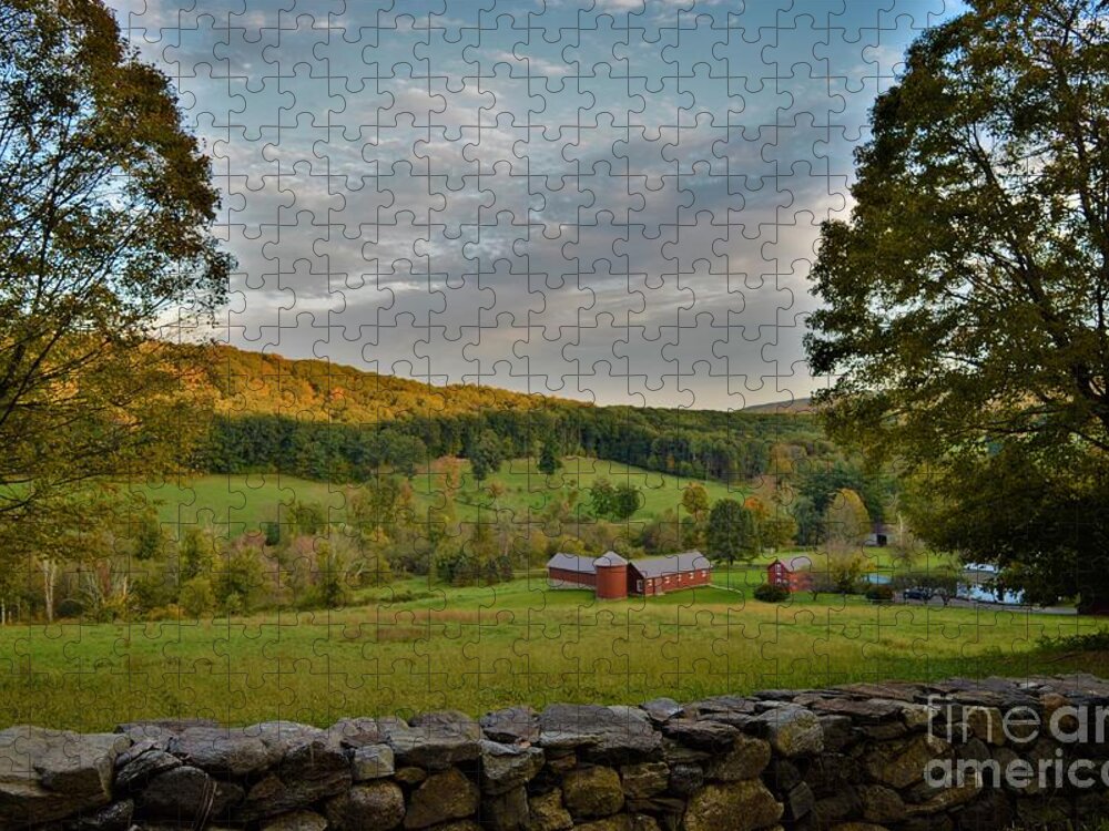 Landscape Jigsaw Puzzle featuring the photograph Connecticut Farm Meadows by Dani McEvoy