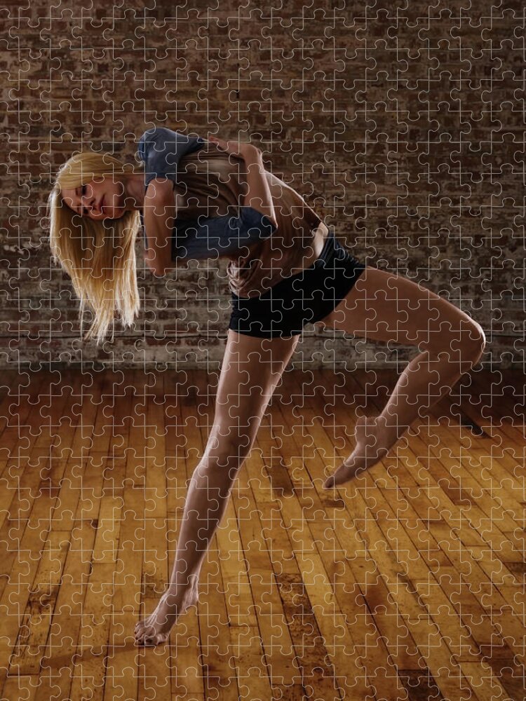Ballet Dancer Jigsaw Puzzle featuring the photograph Contemporary Ballet Bancer Performs by Phil Payne Photography