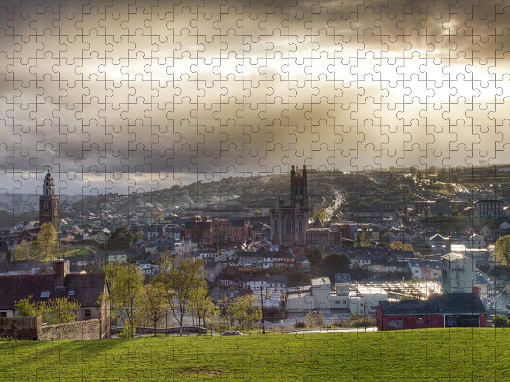 Tranquility Jigsaw Puzzle featuring the photograph Cork City Skyline by Ian Gethings