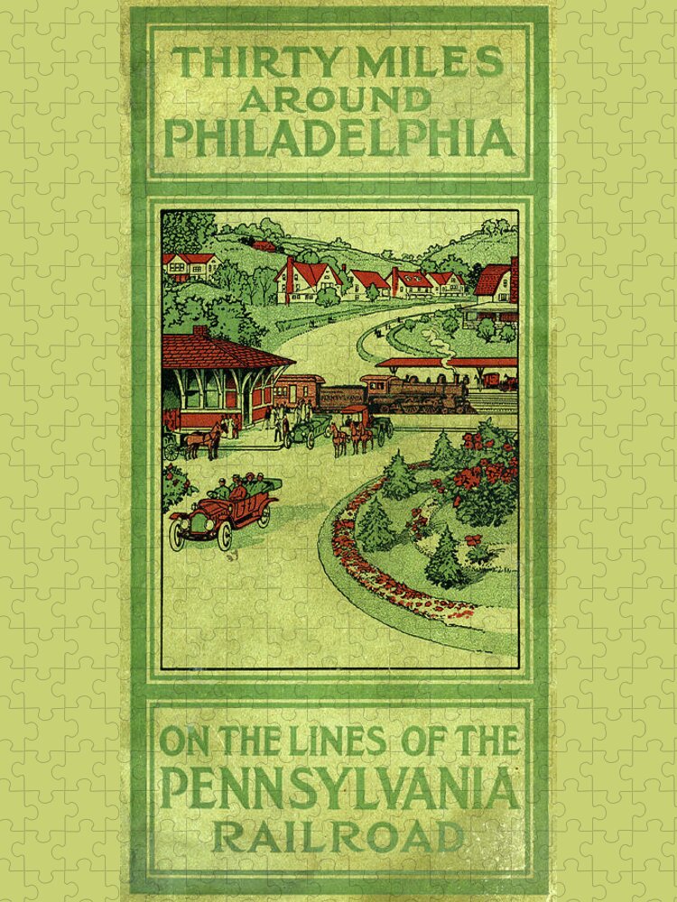 Philadelphia Jigsaw Puzzle featuring the mixed media Cover of Thirty Miles Around Philadelphia by Unknown