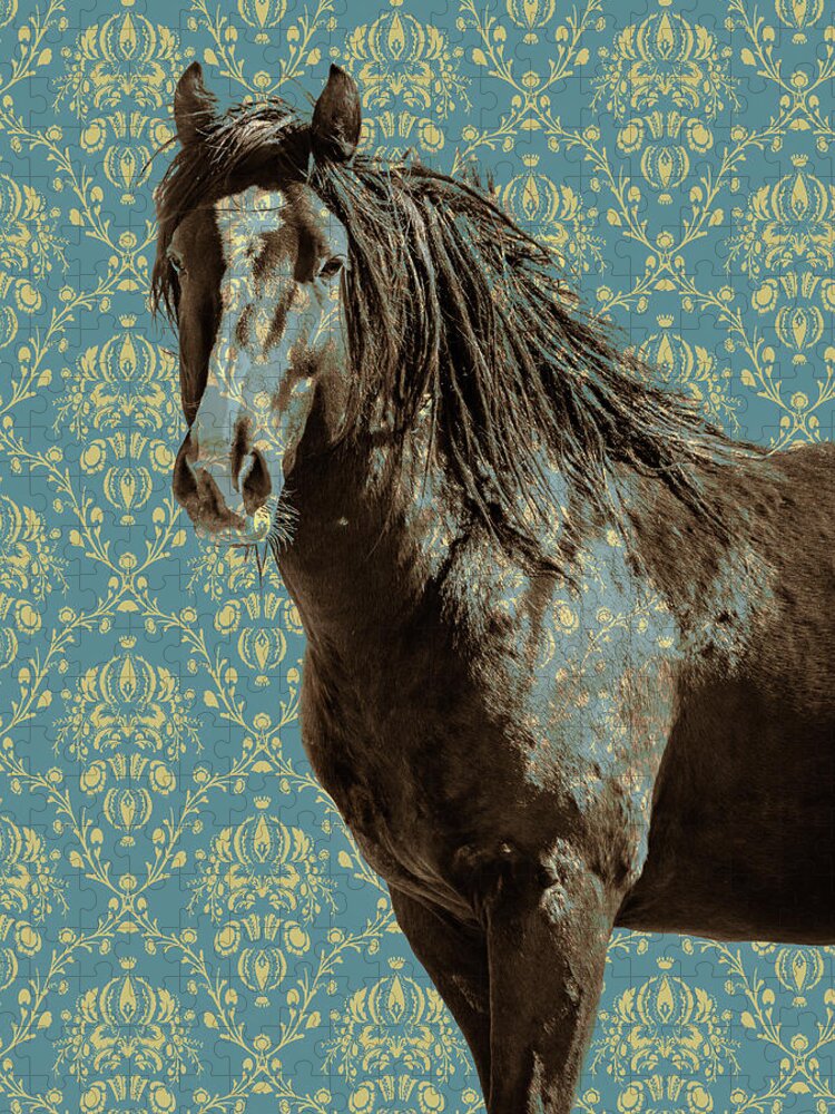 Horse Jigsaw Puzzle featuring the photograph Crazy Blue 2 by Mary Hone