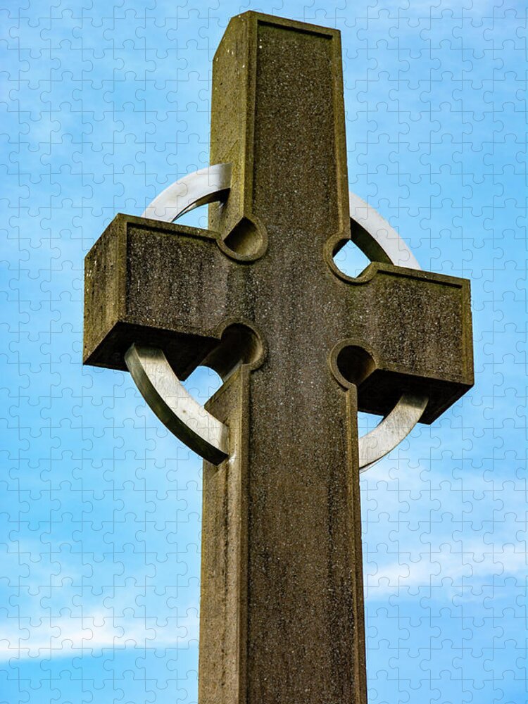 Ireland Jigsaw Puzzle featuring the photograph Cross at Knock Shrine by Marcy Wielfaert