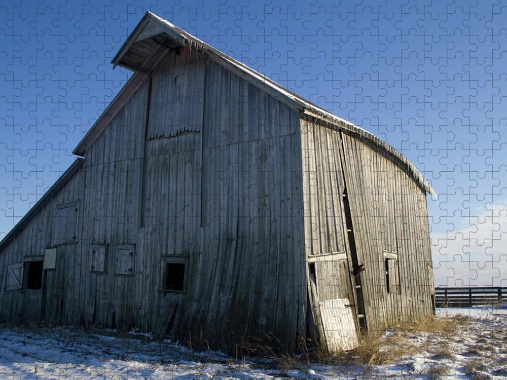 Crowned Light Barn Jigsaw Puzzle featuring the photograph Crowned Light Barn by Dylan Punke