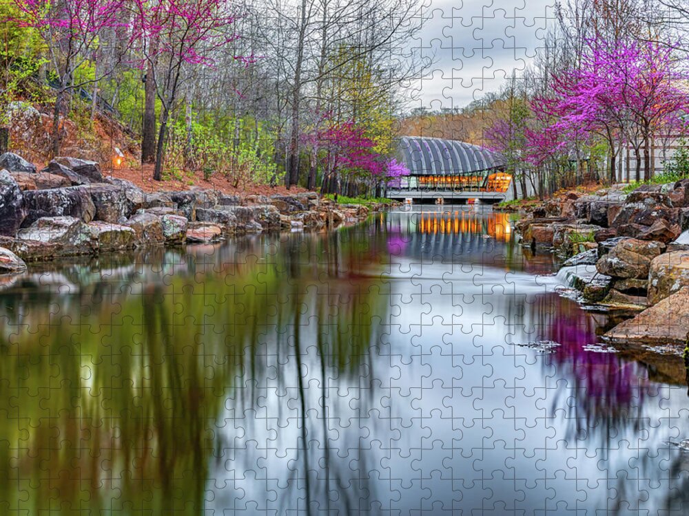 America Jigsaw Puzzle featuring the photograph Crystal Bridges Museum Surrounded By Spring Colors by Gregory Ballos