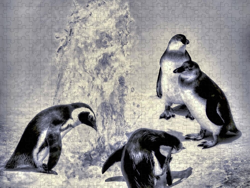 Penguins Jigsaw Puzzle featuring the photograph Cute Penguins by Pennie McCracken