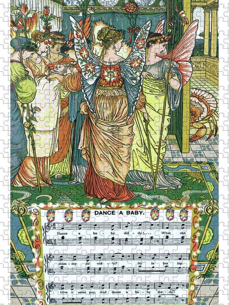 Baby Jigsaw Puzzle featuring the painting Dance a Baby by Walter Crane