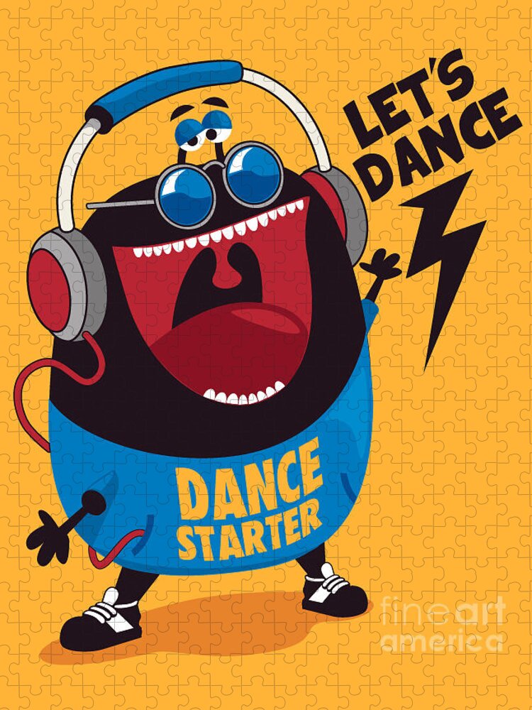 Symbol Jigsaw Puzzle featuring the digital art Dance Monster Vector Design by Braingraph