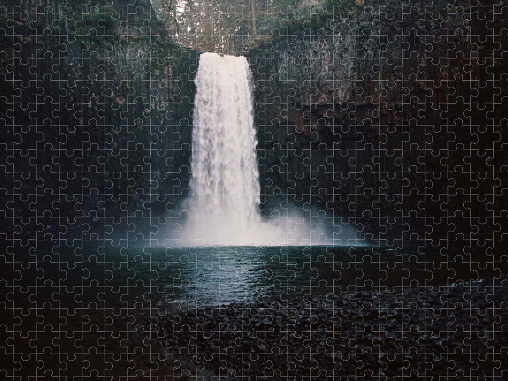 Cave Jigsaw Puzzle featuring the photograph Dark Cavernous Waterfall by Danielle D. Hughson