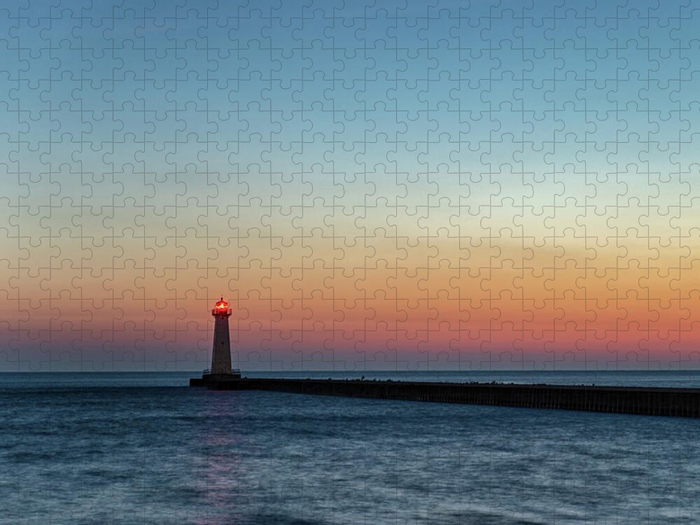 Lake Ontario Jigsaw Puzzle featuring the photograph Dawn at Sodus Point by Rod Best