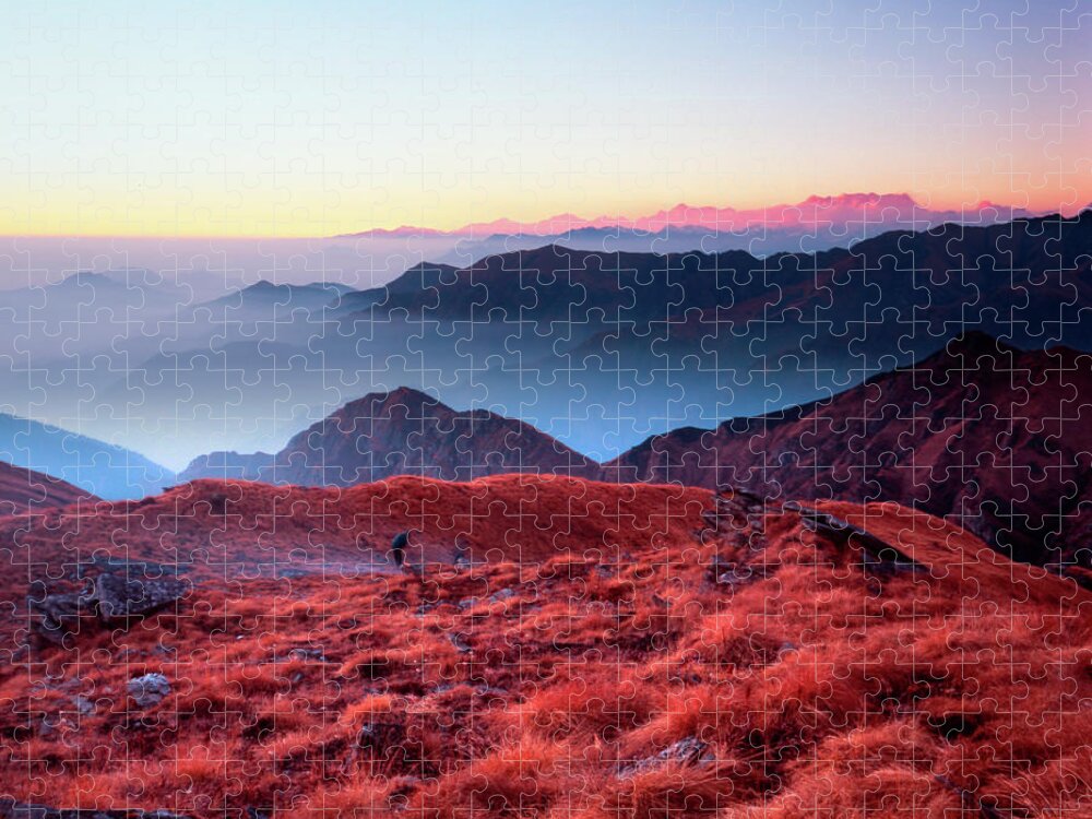 Himalayas Jigsaw Puzzle featuring the photograph Dawn Rises On A Himalayan Alpine Meadow by House Light Gallery - Steven House Photography