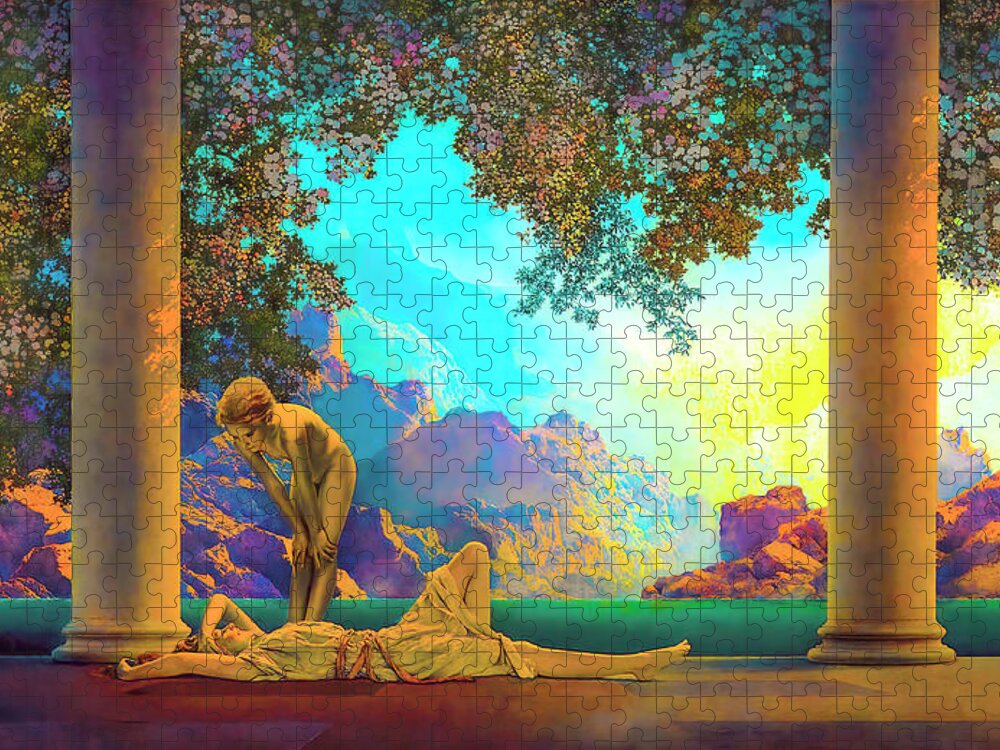 Daybreak Jigsaw Puzzle featuring the painting Daybreak by Maxfield Parrish